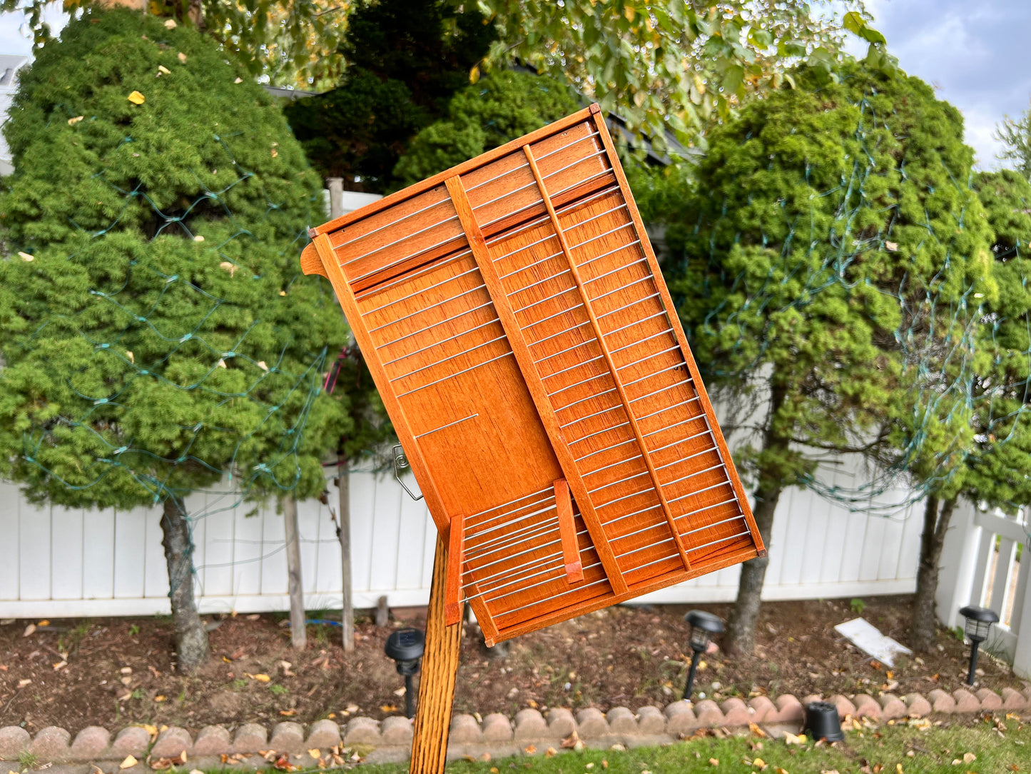 Bungalow Top Multicolor Striped Cedar Wood Bird Cage