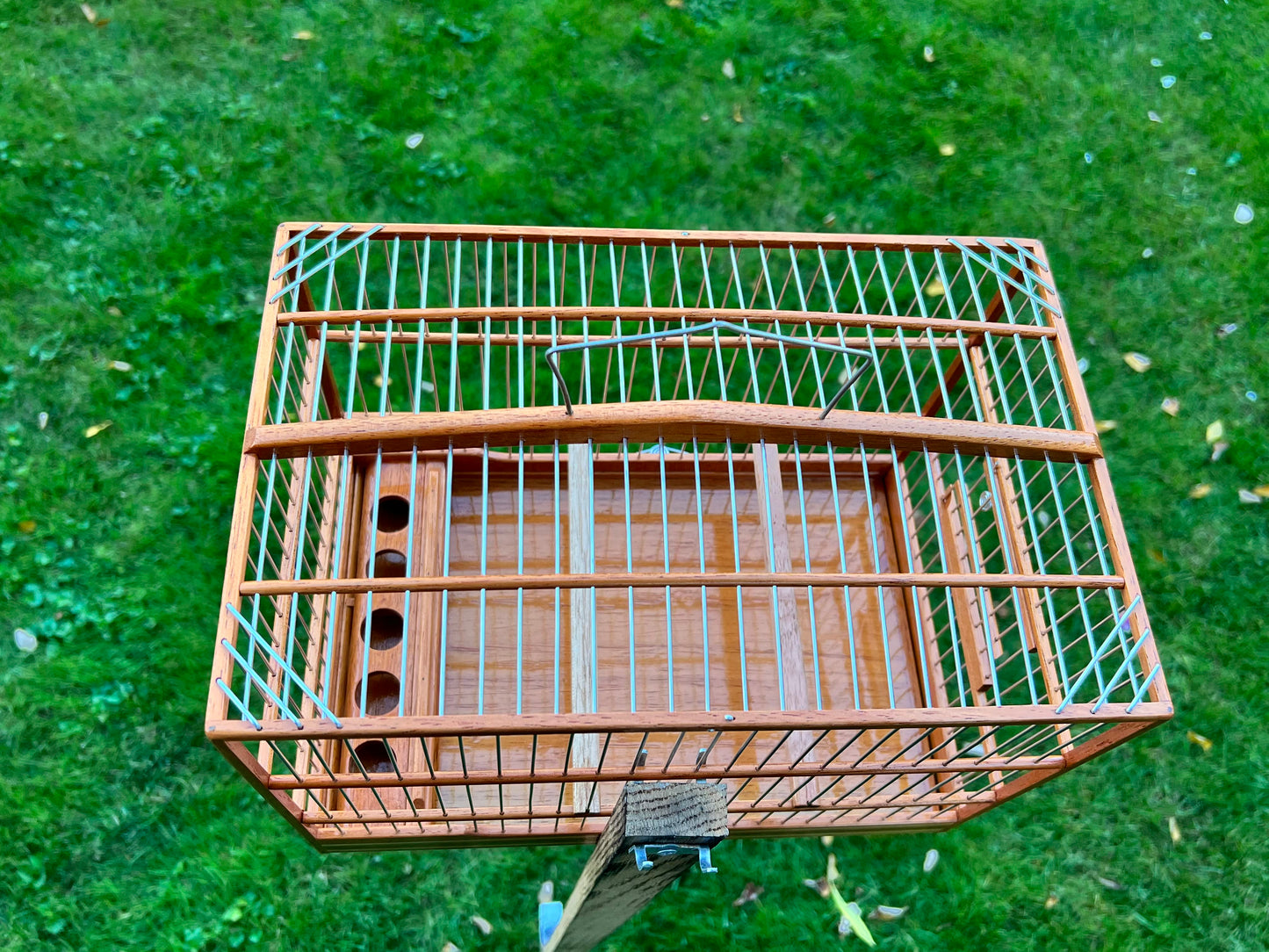 Bungalow Top Multicolor Striped Cedar Wood Bird Cage