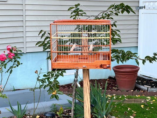 Bungalow Top Two Color Cedar Wood Bird Cage