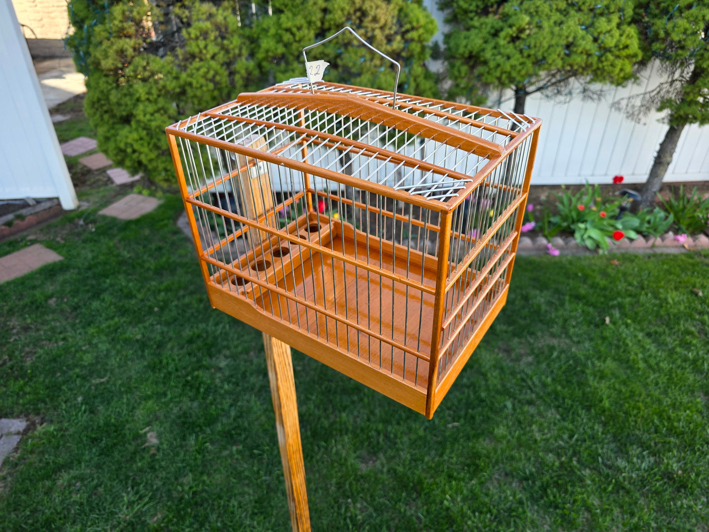 22x14 handmade wooden bird cage ( fire red )